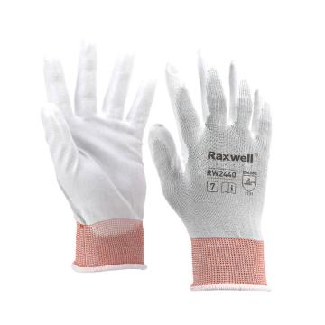 Raxwell 尼龙针织PU工作手套(掌浸)，RW2440 13针，S码，10副/包 售卖规格：10付/包