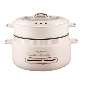 亚摩斯/Amos 蒸煮电火锅，AS-HG15Q 4L 1400W 锅高15cm 笼高6cm 售卖规格：1个