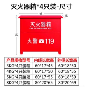 淮风 灭火器箱，4kg*2，不含灭火器，冷轧钢0.5mm厚度，HFMHQZ-4-4-0.5 34*18*55cm 售卖规格：1个