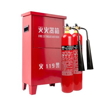 Raxwell 灭火器箱套装（含淮海牌3KG二氧化碳灭火器合金钢2具）箱厚度：0.8±0.02mm，RZEX0202 售卖规格：1套