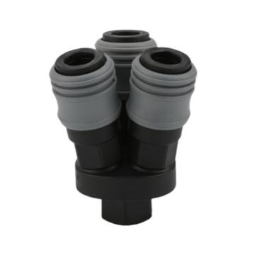 谦华智科 塑钢圆三通快插接头，底部连接孔内部直径12mm 2分内螺纹 售卖规格：1个