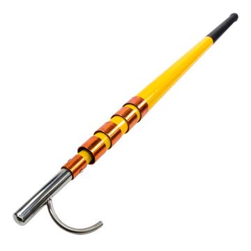 卡威/CareWel 玻璃钢伸缩式救生杆绝缘打捞钩黄黑款6米，KVSI1525 售卖规格：1根