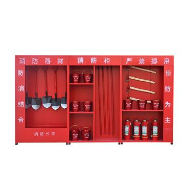 Raxwell 微型工地消防站，3.6米工地消防柜97款消防服套装 3600*400*2000mm柜子含器材,厚度0.6mm，RMFS0018 售卖规格：1套