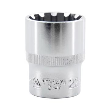 易尔拓/YATO 1/2"花键型套筒，YT-1474 22mm 售卖规格：1只