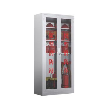 Raxwell 微型消防站，1.8米不锈钢消防柜二人豪华套装，含201不锈钢消防柜1800*900*400mm，厚度0.6mm，RMFS0134 售卖规格：1套