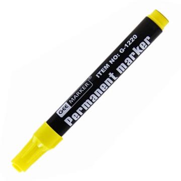GEEMARKER 单头油性记号笔，G-1220 黄色 2-3mm 工业标记 售卖规格：12支/盒