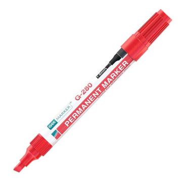 GEEMARKER 油性记号笔,斜头，G-280 红色 线幅1-5mm 光纤标记 售卖规格：12支/盒