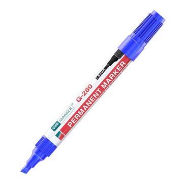 GEEMARKER 油性记号笔,斜头，G-280 蓝色 线幅1-5mm 光纤标记 售卖规格：12支/盒