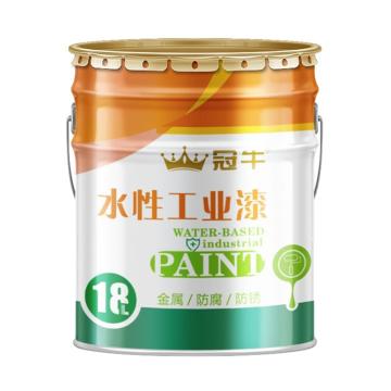 冠牛 水性醇酸磁漆，水性醇酸磁漆 ，国标Y12米黄色，3kg 售卖规格：3公斤/桶