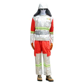 成楷科技 分体森林防火服 消防战斗服 可重复使用防护服套装5件套，CKB-SFLB01-L 橙色+银色 售卖规格：1套
