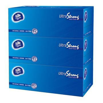 維達/Vinda 超韌3層100抽盒裝面巾紙，V2260 160×195mm 售賣規(guī)格：3盒/提