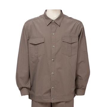 凯睿凯琦 夏季长袖工作服套装，FD2401005-165 100%纯棉，水洗免烫定型工艺，独立包装，浅咖色 售卖规格：1袋
