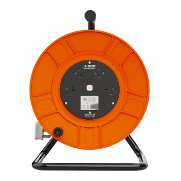 千里狼 電纜盤，WF930W045 303系列 YZW-2*2.5 50米 3位五孔10A 桔色 220~250V 可替換公牛GN-804DL（50米） 售賣規(guī)格：1只