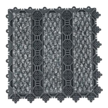 Raxwell 模塊拼接地墊 菠蘿紋毯面，RJMH0031 PVC材質(zhì) 灰底灰毯面 單片200*200mm厚度12mm配輔料邊框，25片/平方米 售賣規(guī)格：1平方米