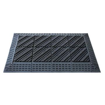 Raxwell 三合一刮雪拼塊地墊，RJMH0033， 三刷灰底灰刷 單片尺寸15*15cm 厚度25mm配輔料，箱規(guī)60片/箱 售賣規(guī)格：1平方米