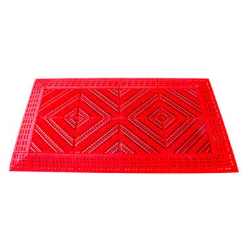 Raxwell 三合一刮雪拼塊地墊，RJMH0035 三刷紅底紅刷 單片尺寸15*15cm 厚度25mm配輔料，箱規(guī)60片/箱 售賣規(guī)格：1平方米