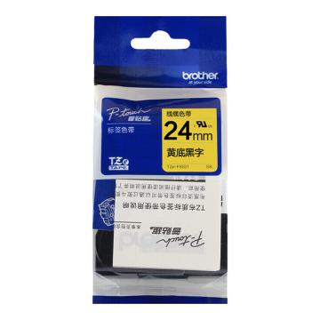 兄弟/BROTHER 标签色带，TZe-FX651 黄底/黑字（线缆标签） 24mm 售卖规格：1卷
