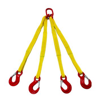 Raxwell 四腿扁平吊裝帶組合索具，RLSS0017 6T×1m 80級眼形帶舌吊鉤 售賣規(guī)格：1套