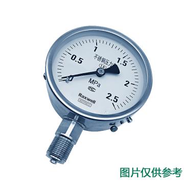 Raxwell 不锈钢膜盒压力表，RODT0201 YE-100B 0-0.16MPa M20*1.5 径向不带边 售卖规格：1个