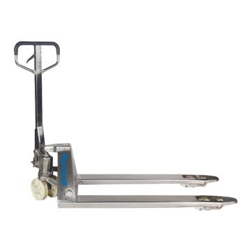 Raxwell 2000Kg304不锈钢手动液压搬运车，RHMC0040 尼龙大轮+双小轮 货叉685*1220mm 售卖规格：1台