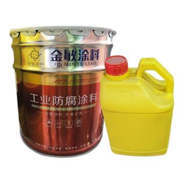 金敏涂料 无溶剂环氧地坪中涂漆，20kg主漆+4kg固化剂/组，无溶剂环氧地坪中涂漆，艳绿，24KG/组 售卖规格：24千克/组