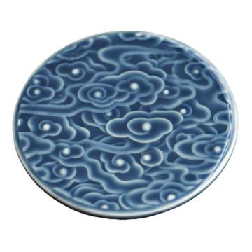 功成狮 中式陶瓷杯，GFUD0521 中式陶瓷杯垫圆形霁蓝 售卖规格：1个