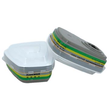 Raxwell 塵毒綜合氣體防護(hù)濾毒盒,濾毒盒*2,濾棉*10片,濾棉蓋*2個(gè)，RX6002 售賣(mài)規(guī)格：1套