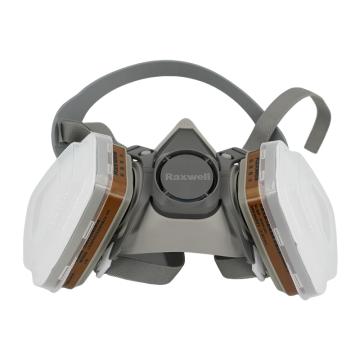 Raxwell 濾毒面具帶護(hù)目鏡套裝 濾盒*2個(gè),半面具*1只,濾棉*10片,濾棉蓋*2個(gè),防霧眼鏡*1副，RX6001 售賣規(guī)格：1套