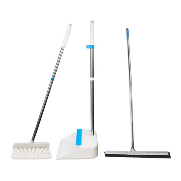 Raxwell 地面清洁三件套，RJTM0016 扫把+簸箕+18''钢板直胶推水刮45CM 售卖规格：1套