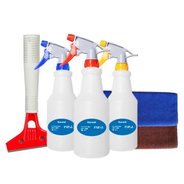 Raxwell 保潔4件套，RJTM0017 560ml小噴壺+抹布藍(lán)色*1+抹布咖色*1+10cm鏟刀 售賣規(guī)格：1套
