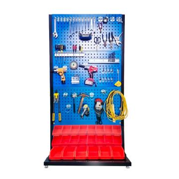 Raxwell 固定單面四層1百葉3方孔物料整理架（含掛鉤零件盒），RHSS4683 尺寸：960*610*1900mm 重量：13kg 售賣規(guī)格：1套