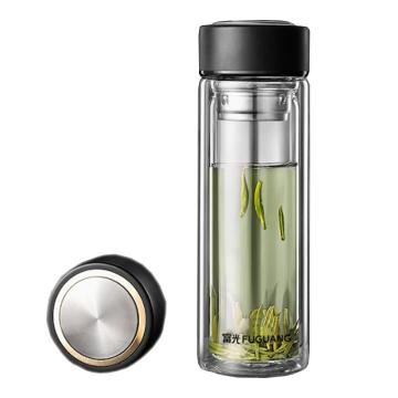 功成狮 富光水杯，GUFD0025 320ml，玻璃杯定制1个金色Logo 售卖规格：1个