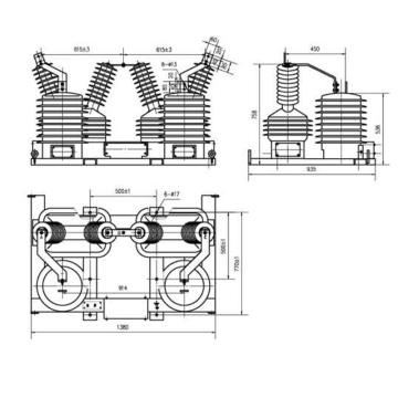 大北互 35KV户外组合式互感器，35/0.1kV 0.2 30VA；600/5 0.2S 20VA 31.5kA/3s，JLSZV-35W，600/5 售卖规格：1个