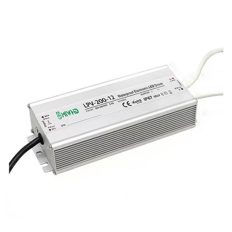 梅兰日兰/MIWHD LPV-200系列LED防水恒压型开关电源，LPV-200-12V 200W 12V 0-16.5A 售卖规格：1台