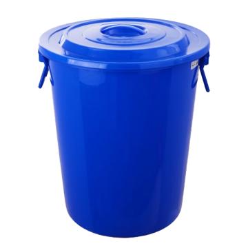 功成狮 大号塑料桶圆形收纳桶大容量水桶，GCTD0010 150L蓝色 有盖 售卖规格：1个