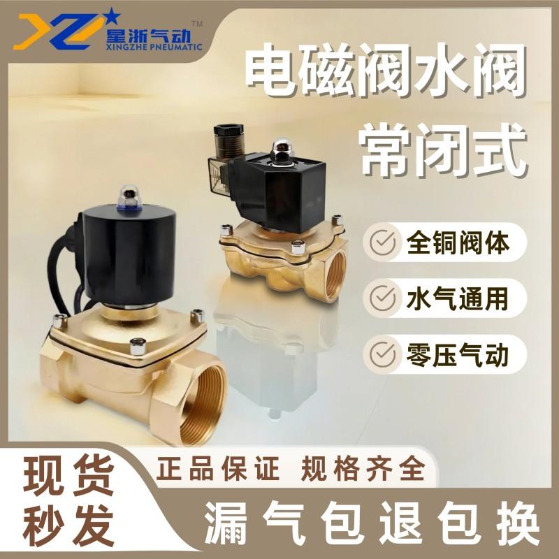星浙氣動(dòng) 2W黃銅電磁閥水閥，2W-400-40/DC24V 售賣規(guī)格：1個(gè)