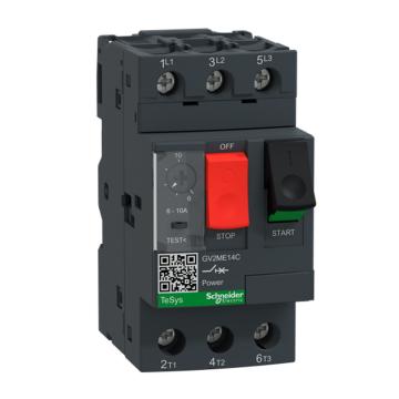施耐德 TeSys D GV2ME電動(dòng)機(jī)熱磁斷路器，GV2ME14C 電流范圍：6-10A 售賣(mài)規(guī)格：1個(gè)
