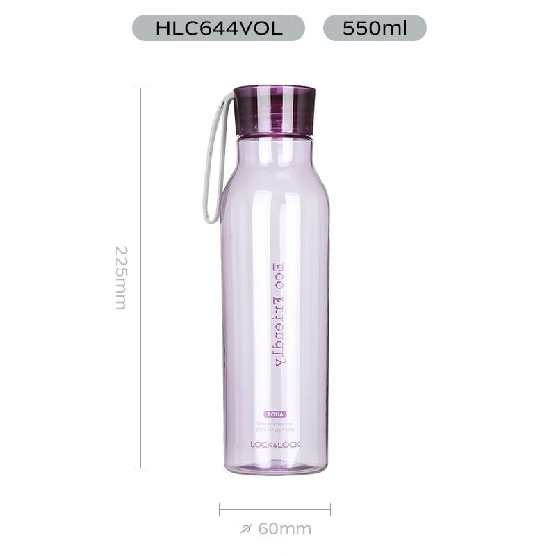 乐扣乐扣/LOCK&LOCK 运动 塑料水杯 HLC644VOL，HLC644VOL-OCH紫色 容量：550ml 箱规：18个/箱 材质：食品级PC材质 售卖规格：1个