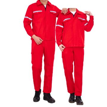 Raxwell 夏季短袖工作服套裝，RW8720 全棉，紅色，165 售賣規(guī)格：1套