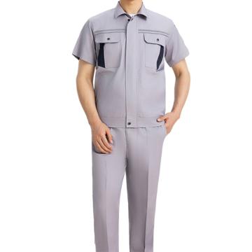 Raxwell 夏季短袖工作服套裝，RW8693 滌棉，灰色，170 售賣規(guī)格：1套