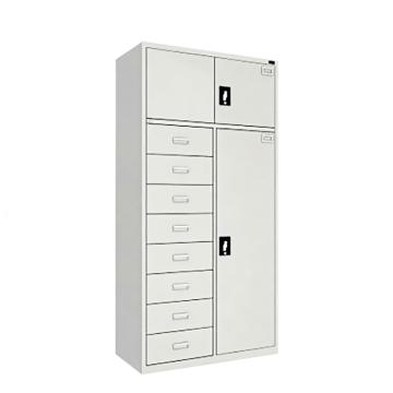 Raxwell 佰斯特聯(lián)名 防靜電工具柜,(上鋼制雙開(kāi)門(mén)柜,下8抽單開(kāi)門(mén)柜),鋼板厚(mm):1，CH-18-10E,不含安裝，RHSA0011 售賣(mài)規(guī)格：1臺(tái)