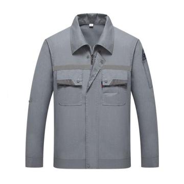 Raxwell 工作服套裝，RW8215 夏季長(zhǎng)袖單層防靜電，35%棉65%滌，淺灰色，3XL（同款10套起訂） 售賣規(guī)格：1套