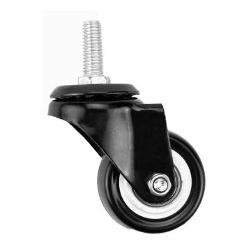 功成獅 黑色金鉆輪，GMWB0034GMWB0034 2寸帶絲桿萬(wàn)向輪 PVC雙軸承家具輪轱轆辦公椅輕音腳輪 售賣規(guī)格：1個(gè)