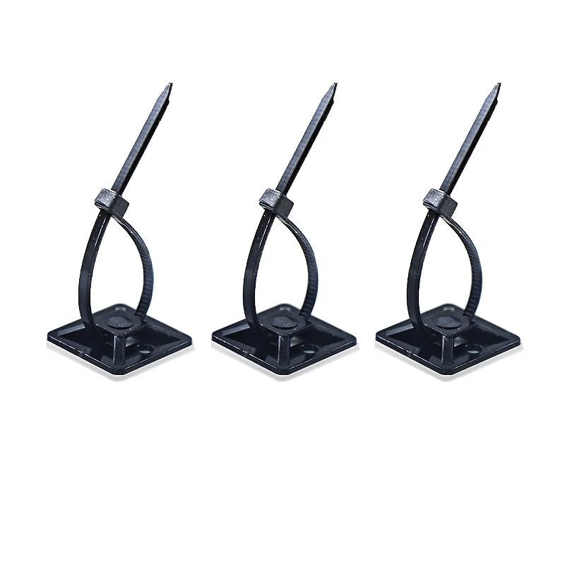 俱威 固定夹线卡子固定座尼龙扎带电线理线器固线夹，固线夹黑色加大 售卖规格：50个/包