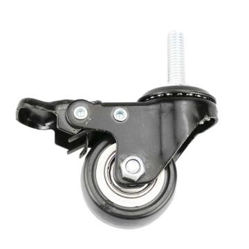 功成獅 輕音耐磨黑色腳輪，GMWB0054GMWB0054 1.5寸絲桿M8剎車輪，2只/組 工業(yè)萬(wàn)向輪，滑輪平板輪子 售賣規(guī)格：1個(gè)