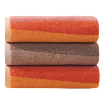 潔玉 潑墨弄彩浴巾，J3023B 純棉70cm×140cm，420g,桔/棕（顏色隨機發(fā)貨） 售賣規(guī)格：1條