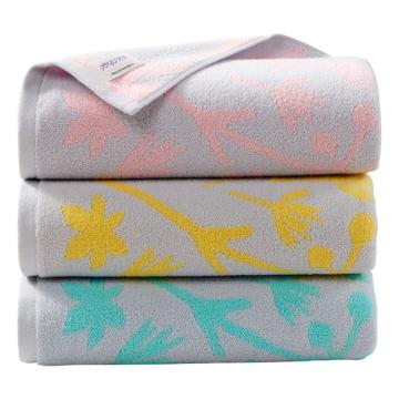 潔玉 那時花開浴巾，J4018B 純棉70cm×138cm,320g,粉/綠/黃（顏色隨機發(fā)貨） 售賣規(guī)格：1條