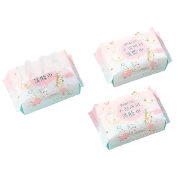 洁玉 干湿两用洗脸巾，F2002 100%粘纤20cm×15cm 60抽,108g 售卖规格：1包