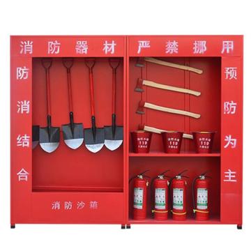 Raxwell 微型工地消防站，2.4米工地消防柜97款消防服套装 2400*400*2000mm柜子含器材,厚度0.6mm，RMFS0053 售卖规格：1套