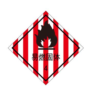 卡威/CareWel 危险品标识，"易燃固体"，不干胶材质，200*200mm，KVSJ0619 售卖规格：20张/包